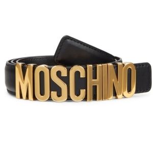 Moschino Womens Black real Leather Belt size 85 EUR/ American 30-31"